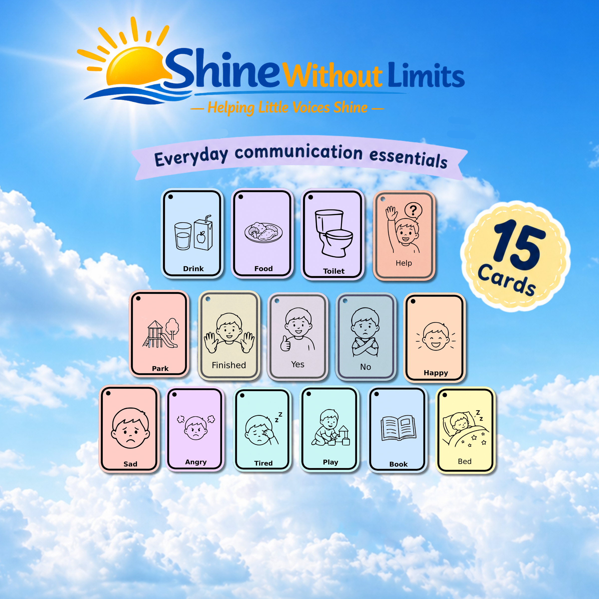 Everyday Set 15 card visual communication bundle
