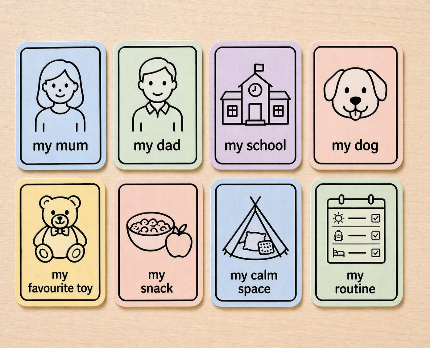 Custom visual communication cards