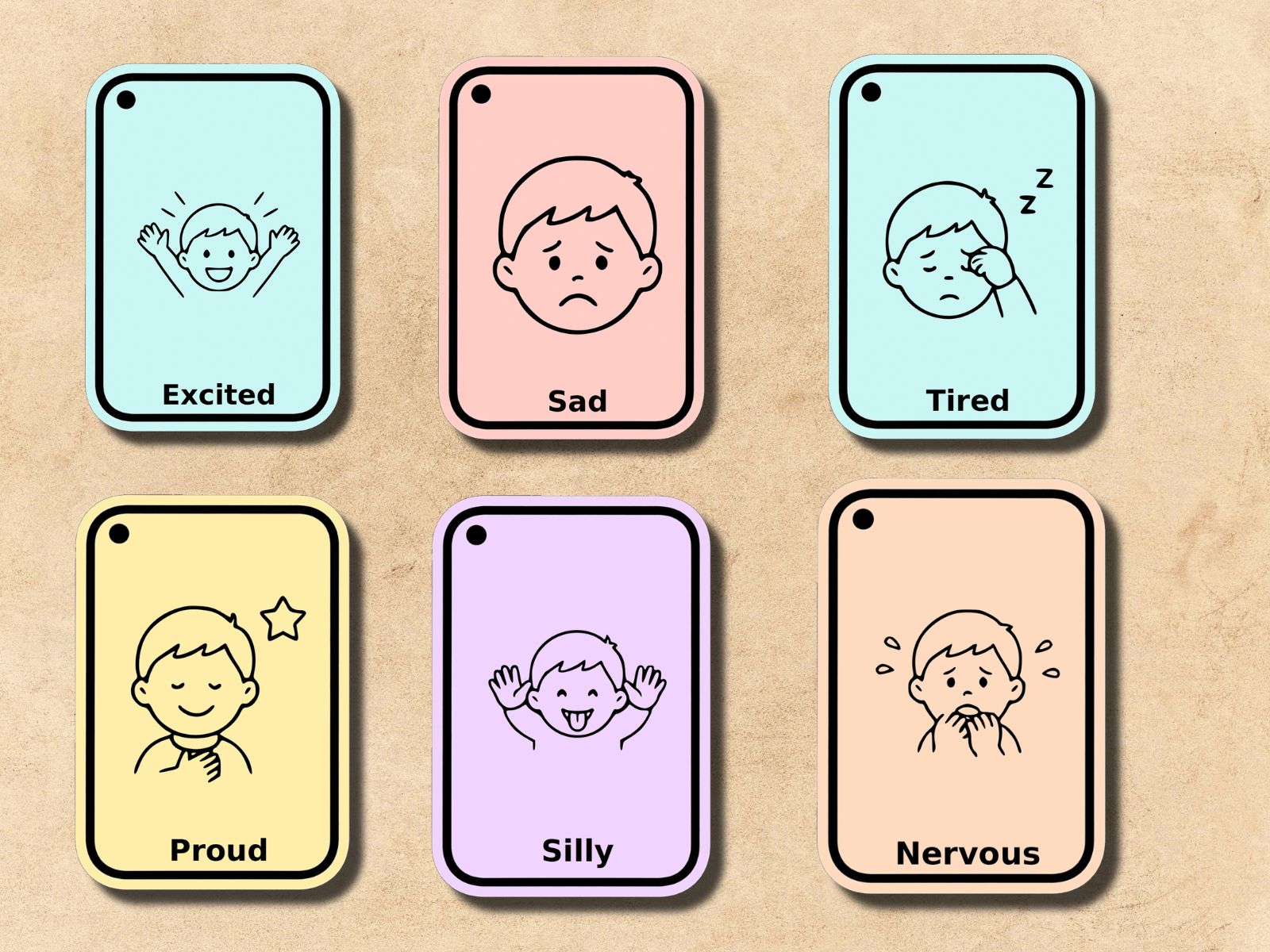 Emotions visual card set