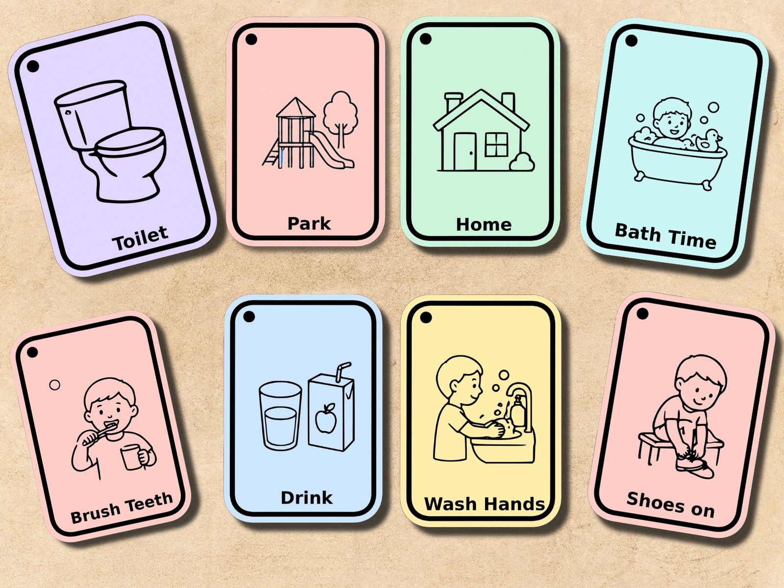 Custom visual communication cards product preview
